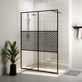 Inloopdouchewand 140x195 cm ESG-glas transparant en zwart