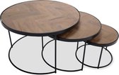 Salontafel Sit set van 3, visgraat patroon