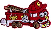 Strijk Embleem 'Brandweerauto - Rood - Stof Applicatie - Geborduurd - Kleding - Badges - Schooltas - Strijkletters - Patches - Iron On - Glue