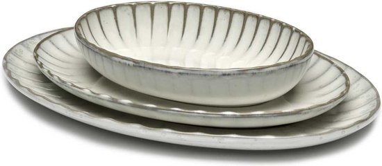 Serax Inku Sergio Herman - Assiette ovale L blanche 30 cm - lot de 2