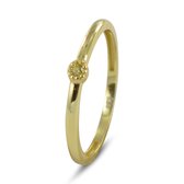 Silventi 9SIL-22233 Zilveren Ring - dames - Zirkonia - 2,9 mm Doorsnee - Geel - Maat 56 - Zilver - Gold plated (Verguld/Goud op Zilver)