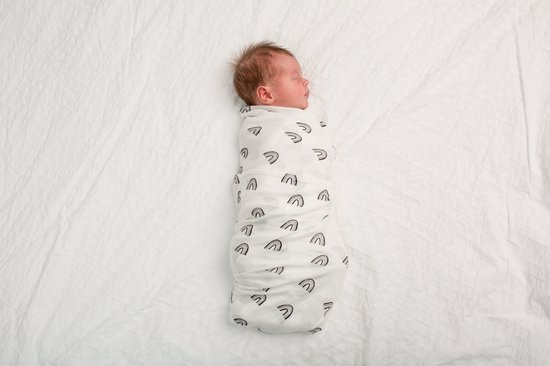 Lulujo - hydrofiele doek - swaddle - bamboo - 120x120 cm - Black Rainbow van Merkloos — afbeelding 4