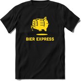 Bier express T-Shirt | Unisex Kleding | Dames - Heren Feest shirt | Drank | Grappig Verjaardag Cadeau tekst | - Zwart - XXL