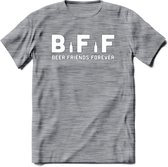 Bier BFF T-Shirt | Unisex Kleding | Dames - Heren Feest shirt | Drank | Grappig Verjaardag Cadeau tekst | - Donker Grijs - Gemaleerd - S