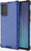 Samsung Galaxy Note 20 Hoesje - Mobigear - Honeycomb Serie - Hard Kunststof Backcover - Blauw - Hoesje Geschikt Voor Samsung Galaxy Note 20