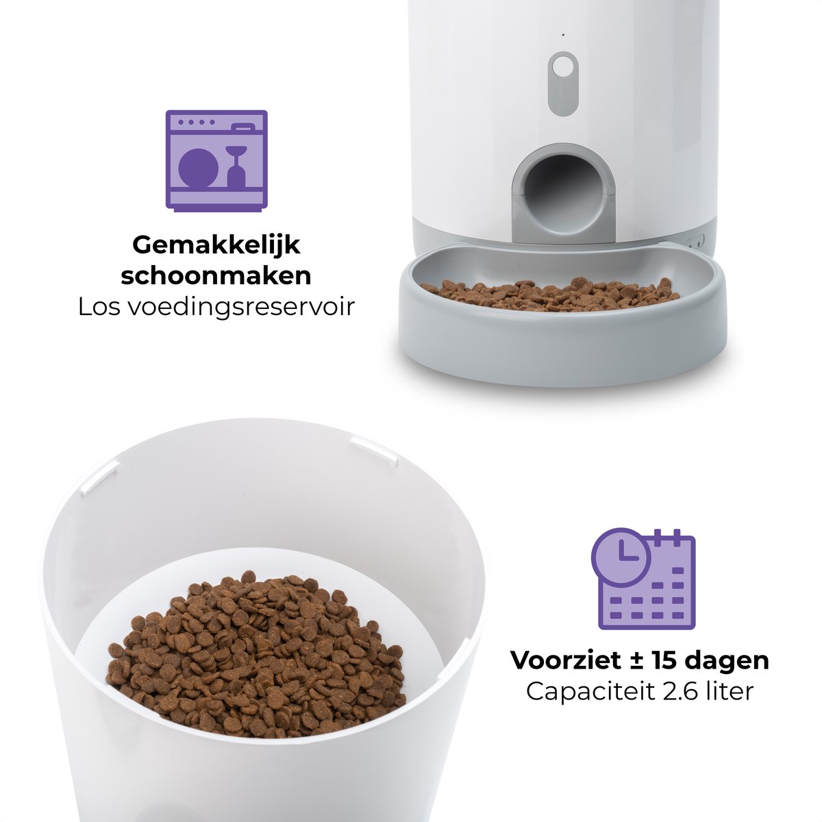 Pettadore Nutri Fresh 2 - Automatische Voerbak Kat/Hond - Voerautomaat - Smart en Vershoudend - 2.6L thumbnail 8