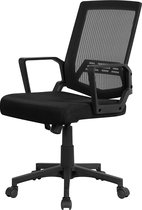 Bureaustoel, ergonomische bureaustoel, draaistoel, netrugleuning, mesh, kantelfunctie, in hoogte verstelbaar, zwart