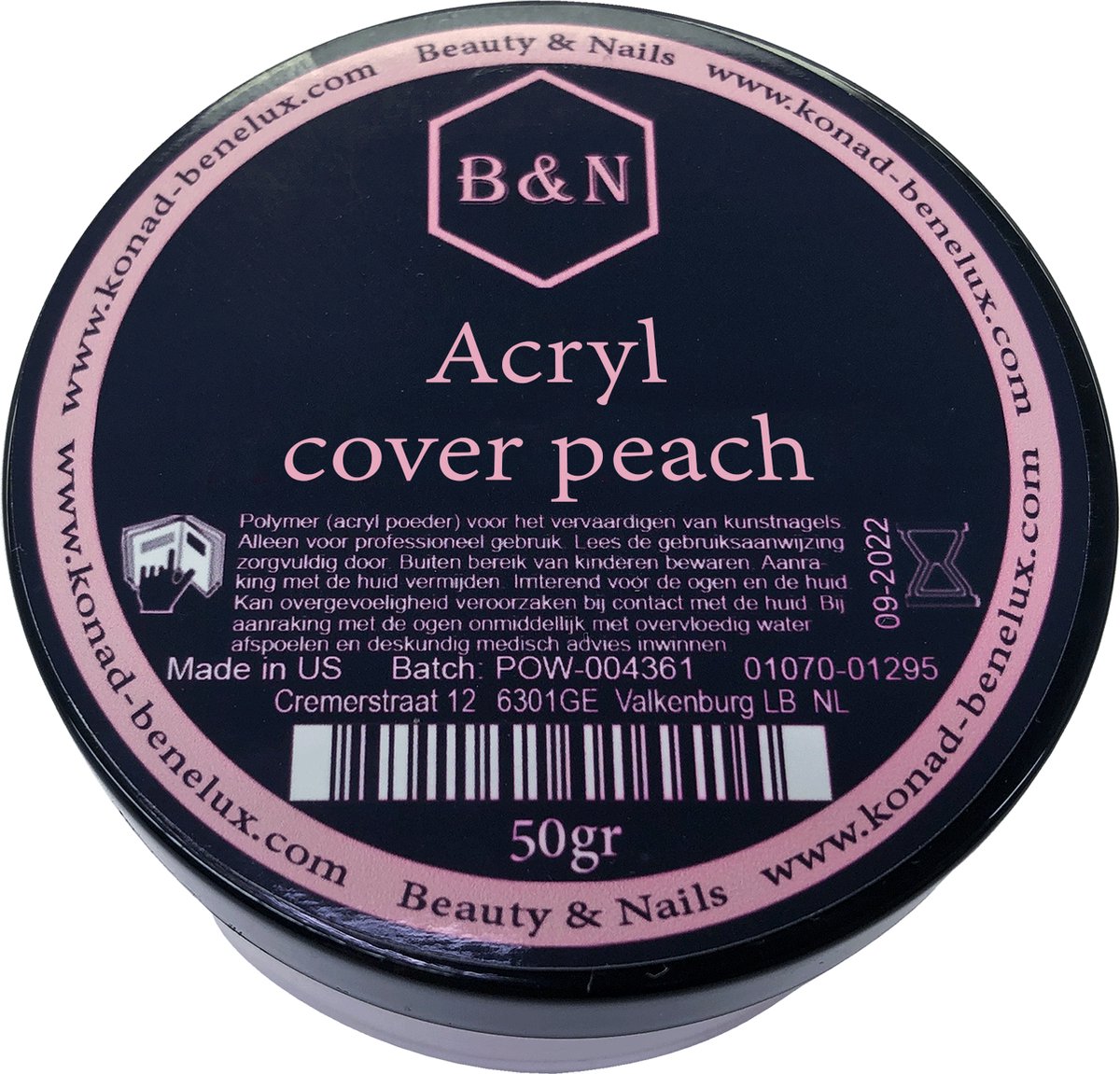 Acryl - cover peach - 50 gr | B&N - acrylpoeder -