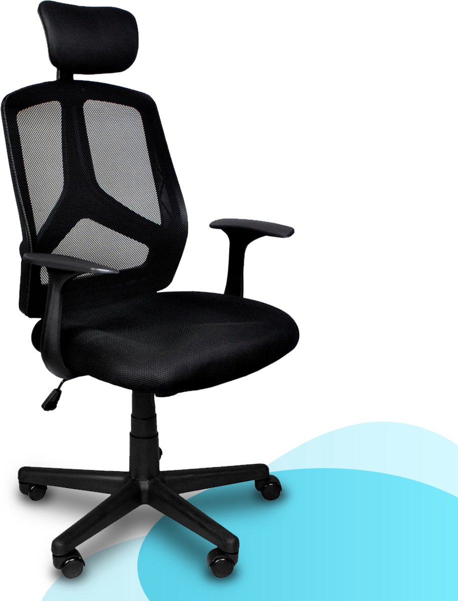 Essential Goods Ergonomische Bureaustoel - Mesh - Verstelbaar - Afneembaar Hoofdsteun - Zwart