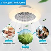 Depuley Led-plafondventilator met lamptimer, instelbare windsnelheid en kleurtemperatuur, dimbare ventilatorplafondlamp met afstandsbediening, ultra-stille plafondventilator voor woonkamer Me