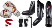 FT 4pcs Pack / Boxing Gloves / 08 Oz/ Teeth Protection / Hand Wrap/Shin Guard XS