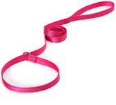 Retriever lijn - roze - 140 cm – diervriendelijke hondenriem - slip ketting – soft grip - sliplijn – hondentraining – reflecterend