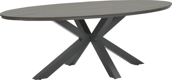 Garden Impressions Edison tafel 220x115xH75 - donker grijs/teak grijs