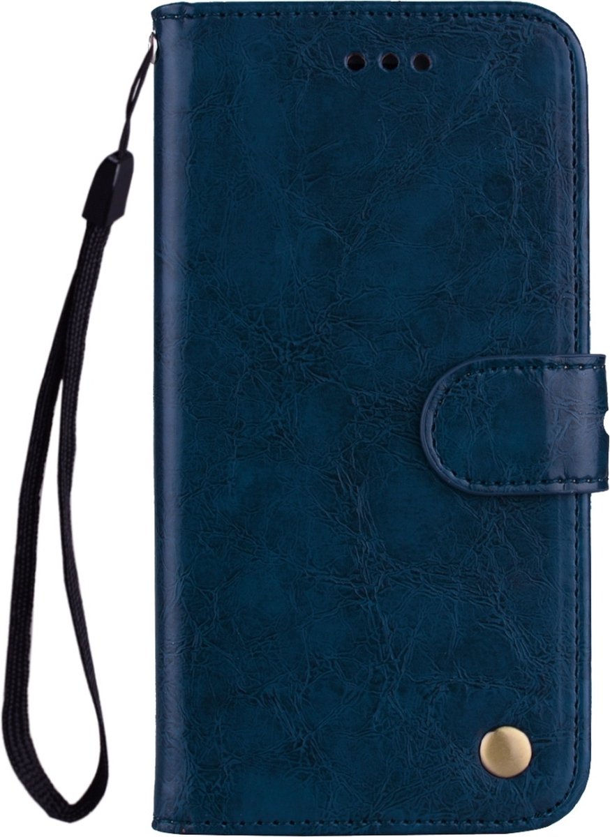 Mobigear Telefoonhoesje geschikt voor HONOR 8X Hoesje | Mobigear Wallet Bookcase Portemonnee | Pasjeshouder voor 2 Pasjes | Telefoonhoesje voor Pinpas / OV Kaart / Rijbewijs - Marineblauw
