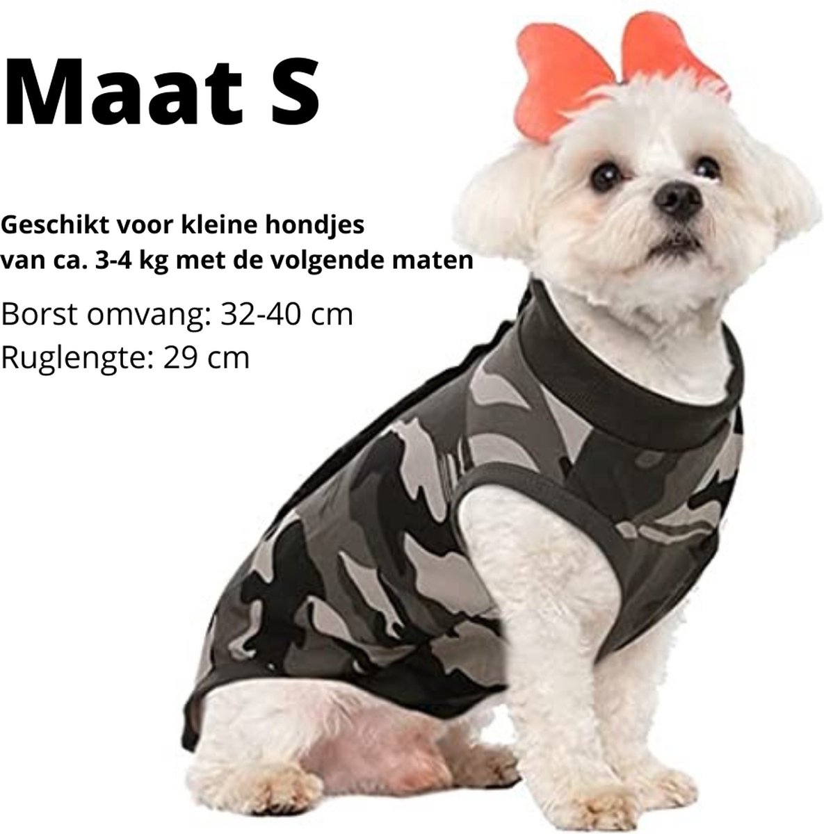 Sharon B medical pet shirt hond - camo grijs - maat S honden - na operatie... | bol.com