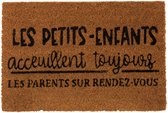 J-Line Deurmat Petits-Enfants Kokos Naturel Zwart Set van 3 stuks