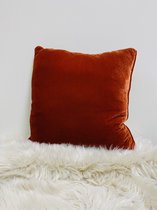 Sierkussen - Velours - Oranje - 45 Cm X 45 Cm