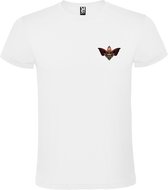Wit T-shirt met de 'na twaalf uur, ongemanierde' Gremlin Stripe kleine print size L