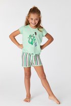 Woody pyjama meisjes/dames - pastelgroen - krokodil - 221-1-BST-S/703 - maat XL