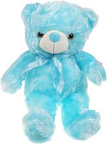 GLOW BEAR - Blauw - Knuffelbeer met 7 verschillende kleuren verlichting - Zacht - Slaaplichtje  - Kinder Knuffel