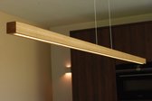 BYLUM 150 cm Eiken - Houten hanglamp naturel - 100% massief hout - Dimbare LED - Hoogte instelbaar