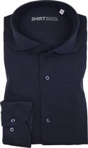 SHIRTBIRD | Eagle | Overhemd | Donker Blauw | NAVY | Jersey Pique |  100% Katoen | Stretch | Wash it-Hang it-Wear it |Knitted shirt| Premium Shirts | Maat XL