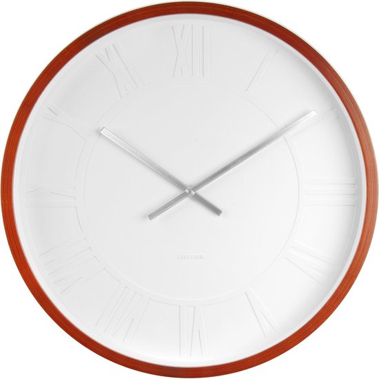 Karlsson Mr White Numbers Klok Rond Metaal Ø38.2 cm Bruin
