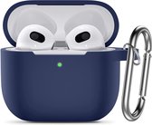 Airpod 3 hoesje Silicone Case Navy - AirPods 3 Case Siliconen Hoes - AirPods 3 Hoes Cover