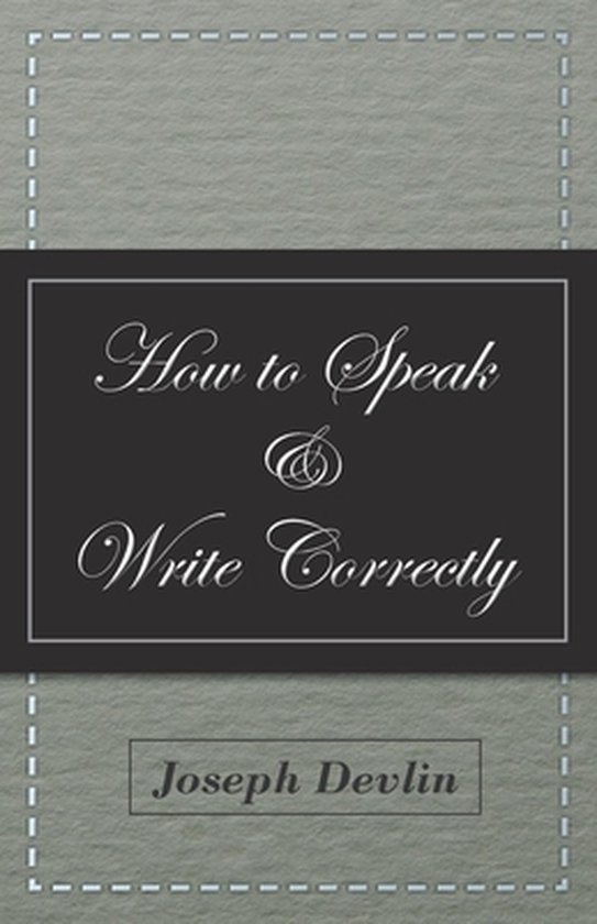 How to Speak and Write Correctly - cover