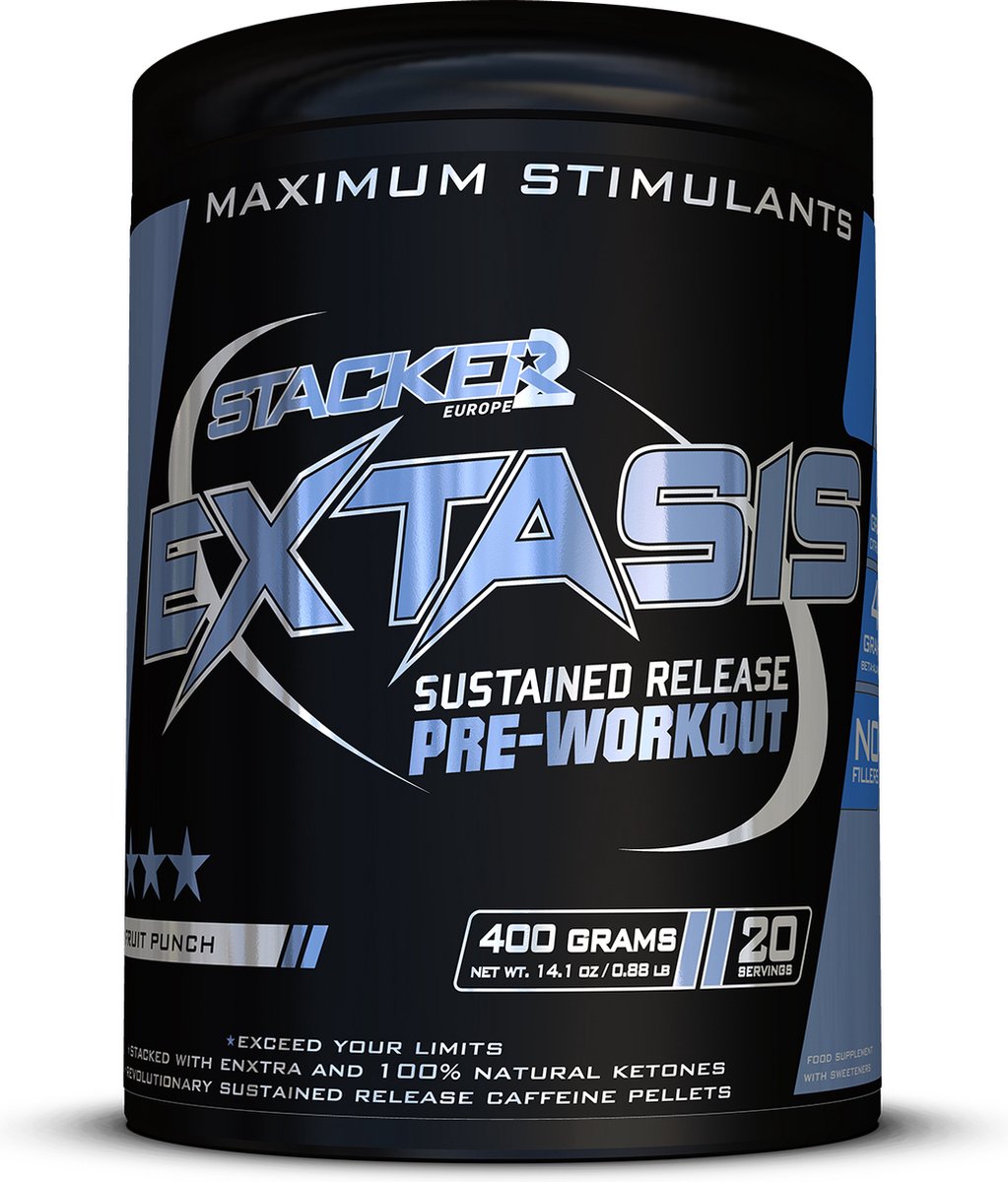 Goedkoopste Stacker 2 Exstasis Pre Workout - 20 servings - Fruit Punch