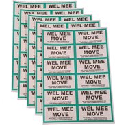 Etiketten Stickers Wel Mee Groen Kader - 60 Etiketten - Labels - 100 × 47mm - Zonder lijmresten - Geschikt voor school/kantoor/verhuizen
