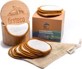 Firsteco® Premium Set: 15 wasbare Make-Uppads in Bamboe Box + Waszak & EBOOK Katoen herbruikbare Wattenschijfjes Make-Up Remover Pads wasbar Wattenpads Zero-Waste duurzame Producten plasticvr