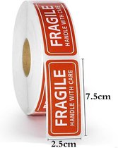 1 rouleau de 1000 étiquettes d'avertissement Fragile Fragile 25 mm x 76 mm - Autocollant de Transports en mouvement - À manipuler avec précaution