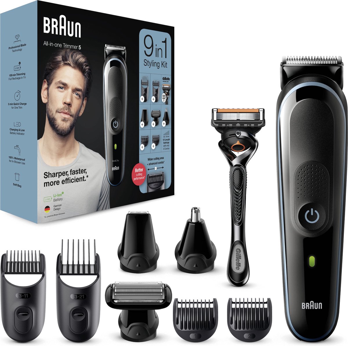 Braun 5 MGK5380 - Tondeuse À Barbe 9-En-1 Pour Homme - Tondeuse Pour Visage  - Cheveux... | bol.com