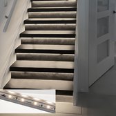 Trapverlichting led strips 130cm in aluminium profiel - Set voor max. 16 treden - Helder wit licht