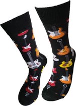 Verjaardag cadeautje voor hem en haar - Valentijn cadeautje voor hem en haar - Gitaar - Muziek - Gitaren - Leuke sokken - Vrolijke sokken - Luckyday Socks - Aparte Sokken - Socks waar je Happy van wordt - Maat 37-44