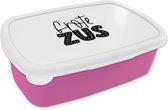 Broodtrommel Roze - Lunchbox - Brooddoos - Zus - Grote zus - Quotes - Spreuken - 18x12x6 cm - Kinderen - Meisje