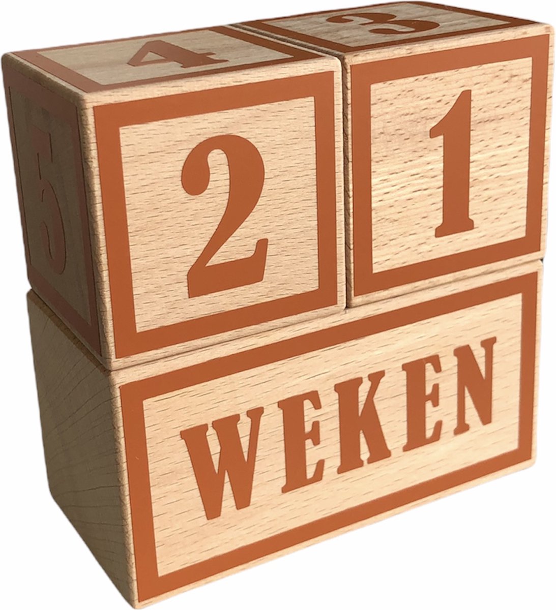 Goedkoopste Houten mijlpaalblokken - nut brown - kraamcadeau - leeftijden en momenten - 3 blokken