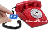 Opis 60's MOBILE Retro Vaste Telefoon met SIM - Draaischijf - Rood