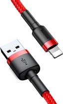 Baseus USB A naar Lightning kabel - 0.5 meter - Geschikt voor iPhone/iPad/Airpods - Ondersteunt snelladen vanaf iPhone 8/X/XR/XS/11/12/13 - 0,5m (Rood)  CALKLF-A09
