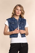Geisha Vest Jean Spijkergilet Studs 25002 10 Mid Blue Denim Dames Maat - XS