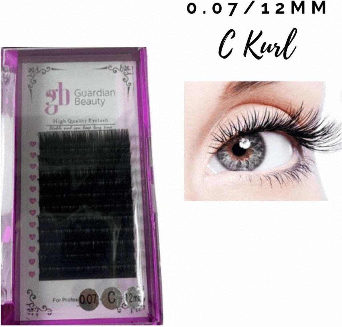 Guardian Beauty Wimpers Extensions - 12mm - 0.07 C Krul