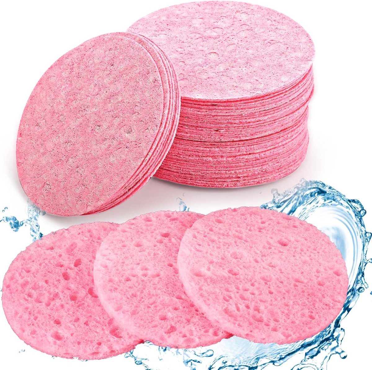 Goedkoopste Reinigingssponsjes voor gezicht - 50 stuks - 7.5CM - Gecomprimeerde gezichtssponzen - Herbruikbaar - Cosmetische Spons - Exfoliant - Schoonheidsspecialisten - voor gezichtsreiniging