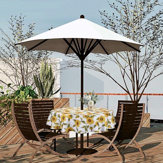 Morbuy Nappe Ronde Exterieur Avec Trou Pour Parasol, Motif Pierre 3D