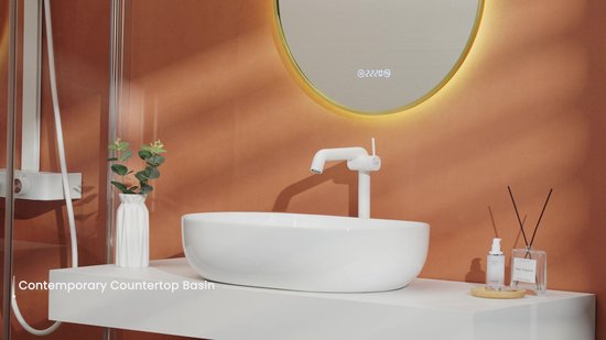 EMKE Opzetwastafel - Keramiek - Mat Zwart - 60x41.5x13.5 cm - Badkamer Wasbak
