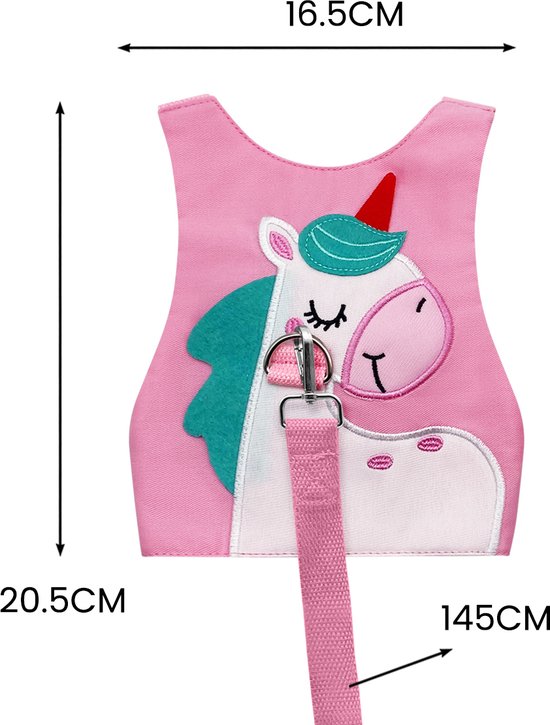 Purepeak Kindertuigje met Looplijn - Looptuigje voor Kinderen - Tuigje Kind - Roze - Eenhoorn van Purepeak — afbeelding 5