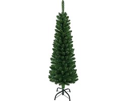 Smalle Kunstkerstboom 120 cm - D41 cm - Potloodmodel- Metalen Standaard – Compact