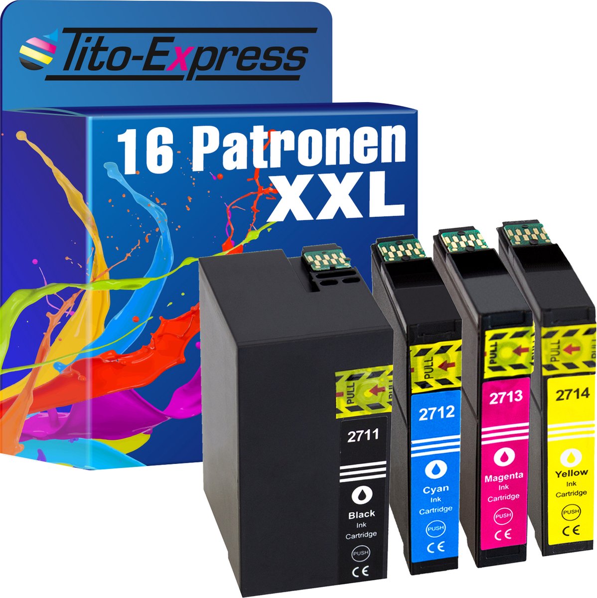 PlatinumSerie 16x inkt cartridge alternatief voor Epson T2711-T2714