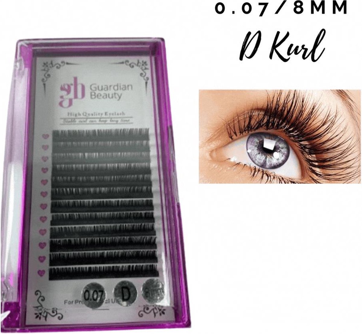Guardian Beauty Wimpers Extensions - 8mm - 0.07 D Krul