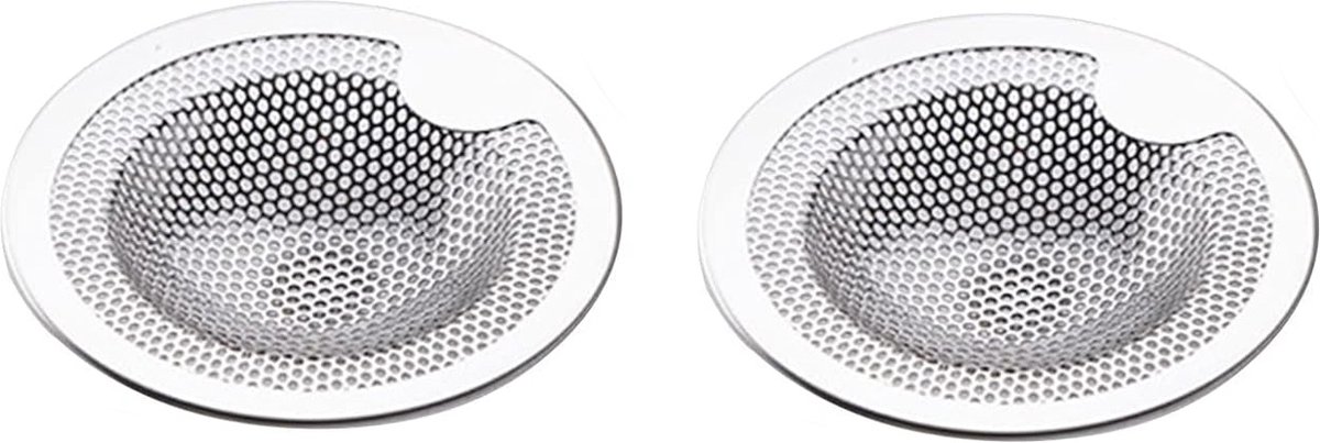 Goedkoopste 2 stuks roestvrijstalen afvoerfilter, afvoerzeef, douchefilter, afvoerzeef, gootsteen, voor douches, als wastafelfilter, keukenfiltratie en haarfilter - 10 cm - keukenspoelbakzeef - gootsteenzeef